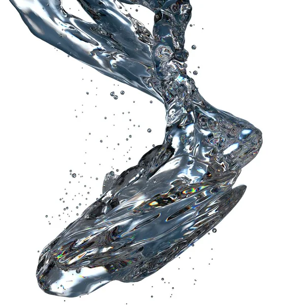 Transparent Flytande Vattenelement Isolerad Rendering Färska Och Rena Grafiska Element — Stockfoto