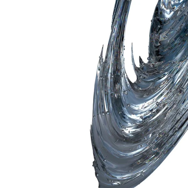Aggressives Fließendes Wasser Transparenter Scheibenform Isoliert Rendering Frisch Und Sauber — Stockfoto