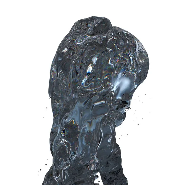 Przezroczysta Woda Bąbelkowa Masa Izolowana Renderowanie Świeże Czyste Elementy Graficzne — Zdjęcie stockowe