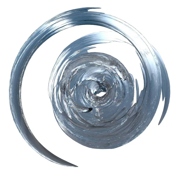 Transparent Circular Swirl Water Isolated Rendering Fresh Clean Graphic Design — Stock Photo, Image