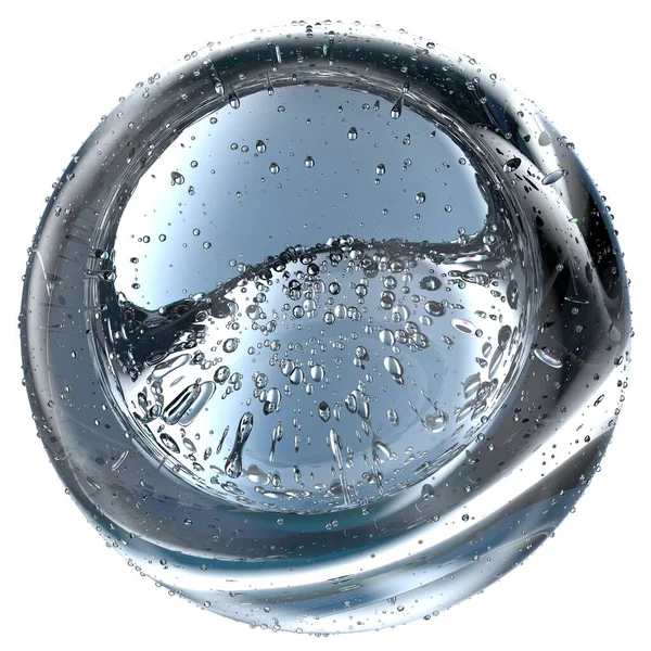 透明水で反射する球の絶縁型3Dレンダリング新鮮できれいなグラフィックデザイン要素材料高品質の3Dイラスト — ストック写真