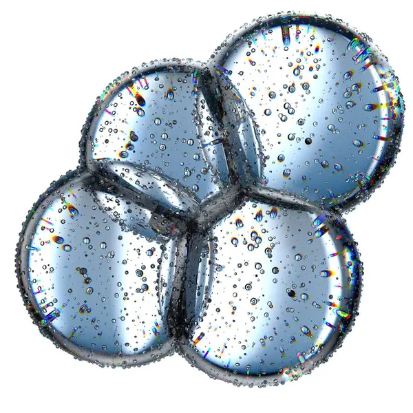 Vatten Som Kristallklart Mer Bubblor Isolerad Rendering Färsk Och Ren — Stockfoto