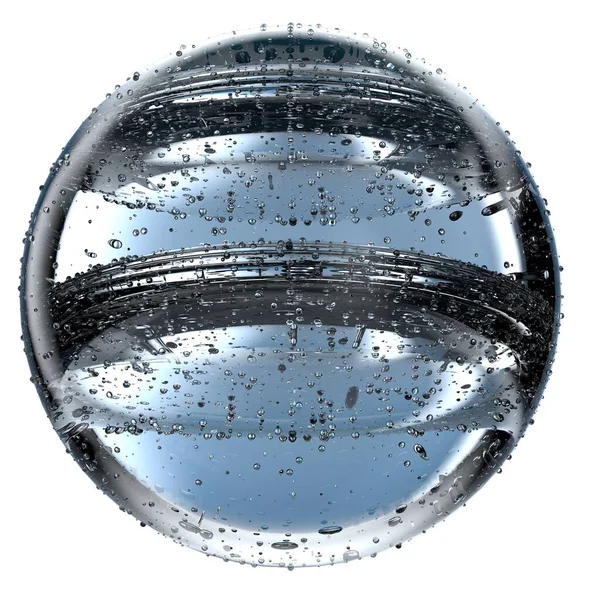 Transparante Dramatische Waterdruppel Refractie Geïsoleerde Rendering Fris Schoon Grafisch Ontwerp — Stockfoto