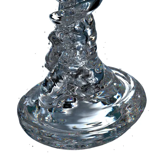 透明流体を見下ろす組成物の独立した3Dレンダリング洗練されたねじれ水が新鮮できれいなグラフィックデザイン要素材料高品質の3D — ストック写真