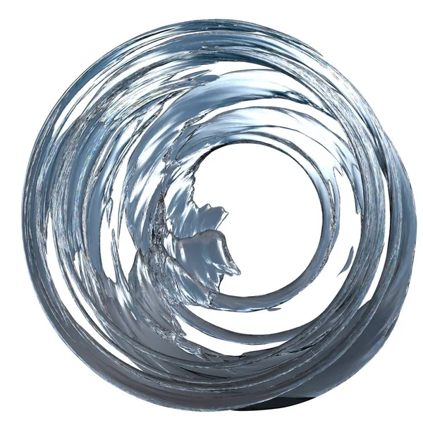 Transparent Swirling Water Void Isolated Rendering Fresh Clean Graphic Design — Stock Photo, Image