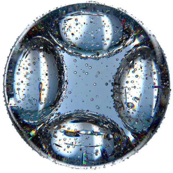 Gota Água Com Transparente Gotas Água Isoladas Renderização Material Design — Fotografia de Stock