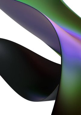 krom gökkuşağı modern sanatsal metal levha soyut dramatik modern lüks lüks 3D grafik tasarım elementleri yüksek kaliteli 3D resim.