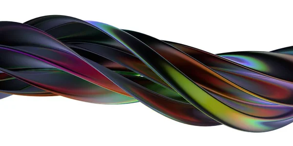 Metal Metálico Iridescente Bela Curva Isolado Abstrato Dramático Moderno Luxo — Fotografia de Stock