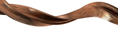 Bronz izole edilmiş güzel organik sıvı metal levha soyut dramatik modern lüks lüks 3D grafiksel elementler yüksek kalite 3D resim.