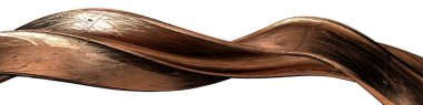 Bronz izole edilmiş basit metal muhteşem soyut dramatik modern lüks 3D grafik tasarım elementleri yüksek kaliteli 3D illüstrasyon.
