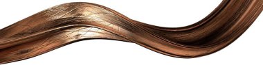 Bronz İnce Metal Eğrili Soyut Dramatik Modern Lüks Konforlu 3D grafik tasarım elementleri Yüksek kaliteli 3d resimleme.