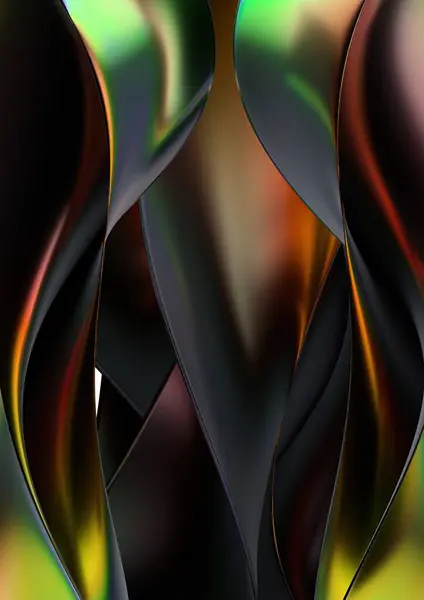 Chrom Regenbogen Metall Vorhangartigen Streifen Abstrakt Dramatischen Modernen Luxus Luxus — Stockfoto
