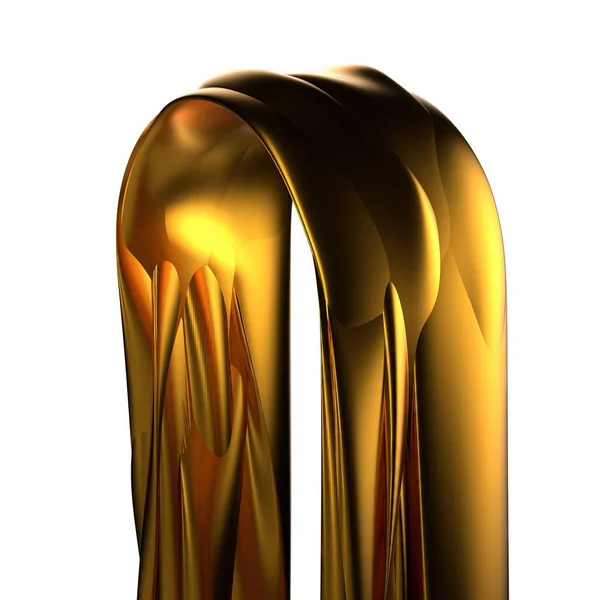 ゴールデン垂直ハンギングメタルクロスファッショナブルな動的抽象3Dレンダリングエレガントな現代的なグラフィック要素材料高品質の3Dイラスト — ストック写真