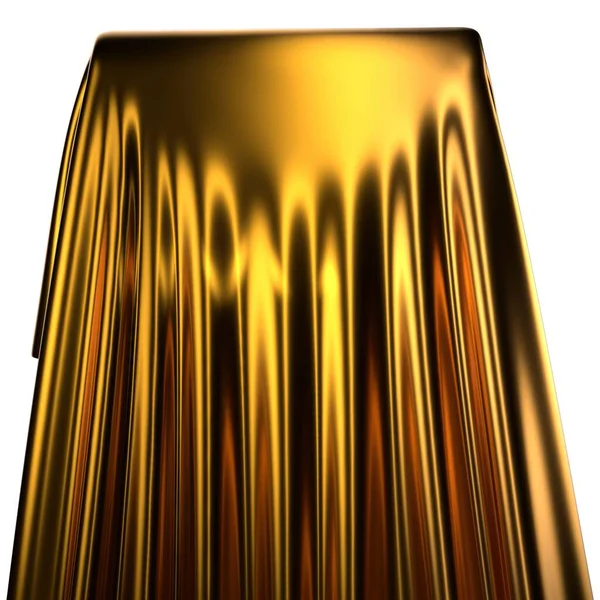 Drapeados Dourados Pano Metal Elegante Dinâmico Abstrato Renderização Elegante Moderno — Fotografia de Stock