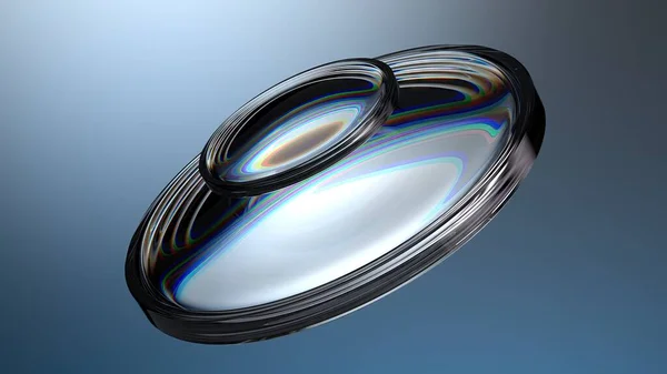 stock image transparent blue Two Lenses Refraction Abstract delicate and atmospheric Elegant Modern background material High quality 3d illustration.