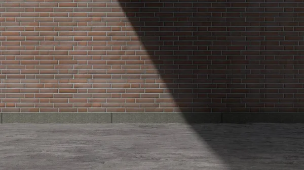 Ziegel Und Asphalt Massiv Lange Wand Schatten Sauber Leere Wand — Stockfoto