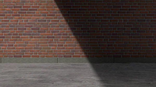 Кирпичная Асфальтовая Красная Стена Острыми Тенями Чистая Пустая Стена Старая — стоковое фото