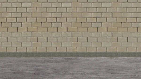 Кирпичная Асфальтобежевая Плитка Стена Чистая Пустая Стена Старой Атмосферой Рендеринг — стоковое фото