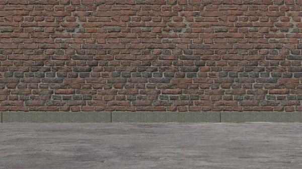 Цегляна Асфальтована Двоколірна Стіна Чиста Порожня Стіна Старою Атмосферою Візуалізований — стокове фото