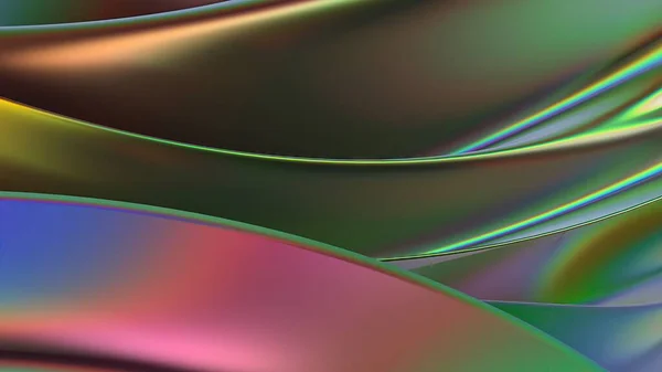 金属板上彩虹色抽象反射迷幻网络庞克现代3D渲染背景材料高品质3D图解 — 图库照片
