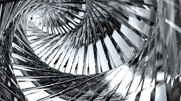 結晶トンネル抽象での屈折と反射エレガントでモダンな3Dレンダリング背景デザイン材料高品質の3Dイラスト — ストック写真