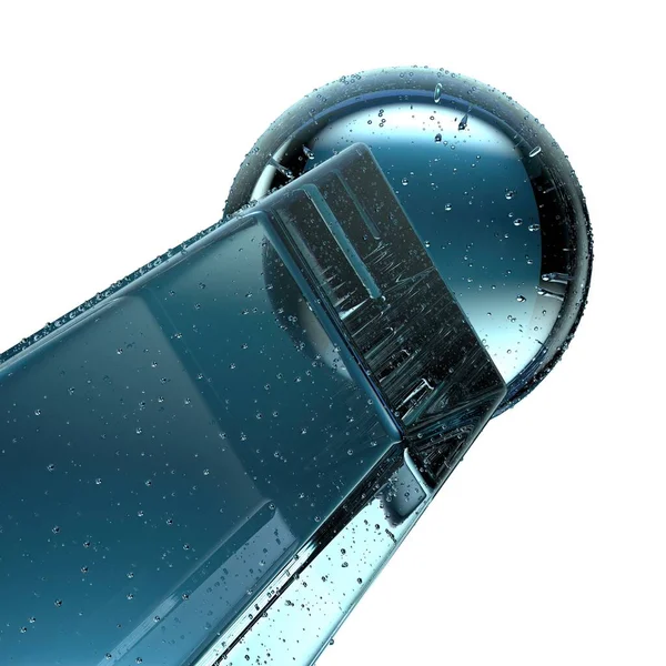 Изолированный Прозрачный Контейнер Геометрии Похожий Кристалл Абстрактный Холодный Ледяной Элегантный — стоковое фото