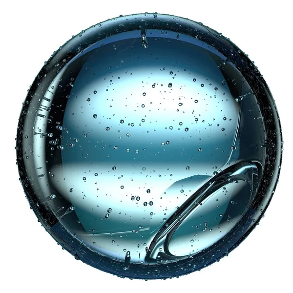 Isolado Geométrico Transparente Água Recipiente Geometria Abstrato Frio Atmosfera Gelado — Fotografia de Stock