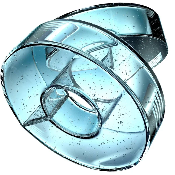 Isolerad Transparent Geometrisk Cylinder Som Vatten Abstrakt Kall Atmosfär Iskall — Stockfoto