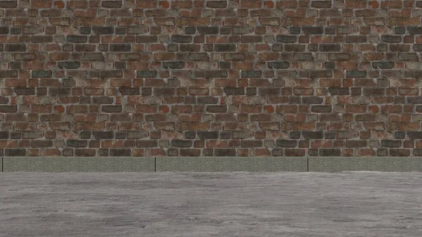 All Aperto Irregolare Muro Mattoni Cemento Terra Avvolge Intero Spazio — Foto Stock