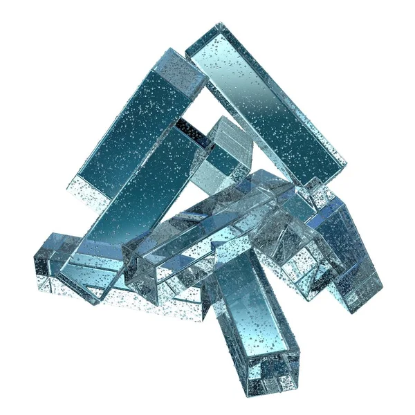 Isolado Cristal Transparente Água Cristal Geometria Forma Recipiente Abstrato Frio — Fotografia de Stock