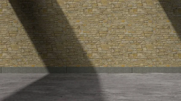 Freien Unebene Ziegelwand Kombiniert Mit Betonboden Schafft Schicke Und Ruhige — Stockfoto