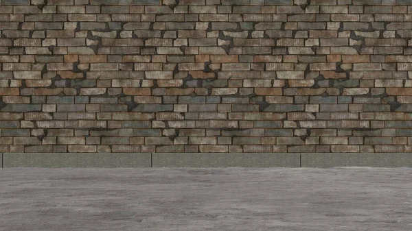 Venkovní Cihlová Stěna Betonová Podlaha Vzájemně Doplňují Abstraktní Ulice Moderní — Stock fotografie