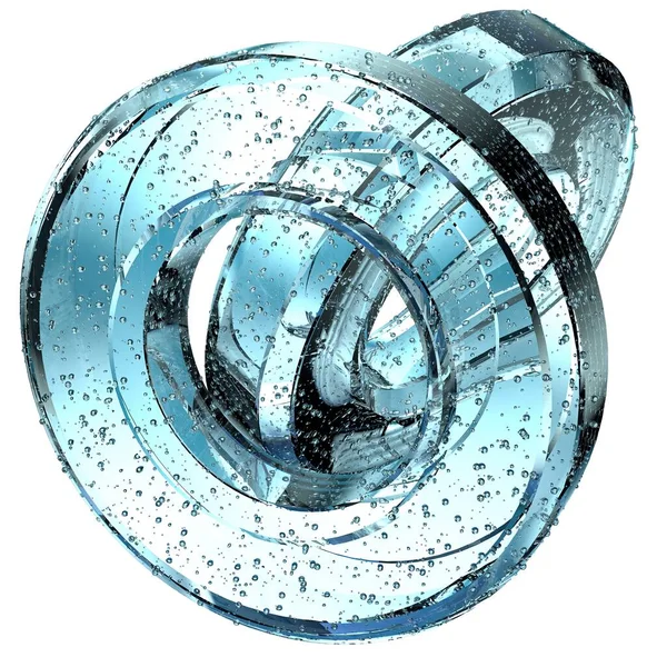 Isolerad Geometrisk Klar Kristall Geometri Form Cylinder Abstrakt Kall Atmosfär — Stockfoto