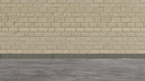 Открытый Бетонный Пол Поддерживает Кирпичные Стены Абстрактные Улицы Современного Рендеринга — стоковое фото