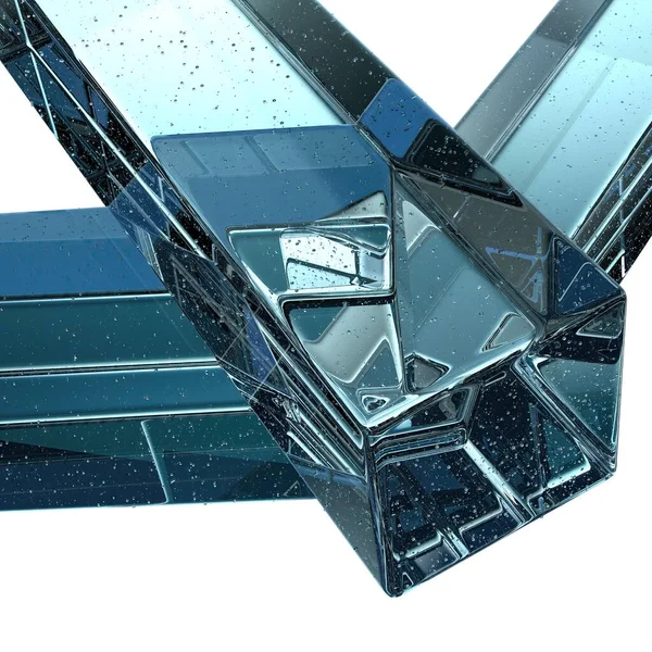 Géométrie Isolée Cristal Transparent Forme Abstrait Froid Atmosphère Glacée Élégant — Photo