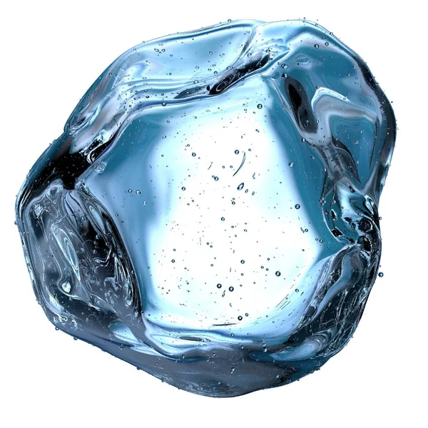 新鮮な氷の結晶冷たい夏の水の贅沢青 抽象的 エレガントでモダンな3Dレンダリング画像高解像度3Dレンダリング画像 — ストック写真