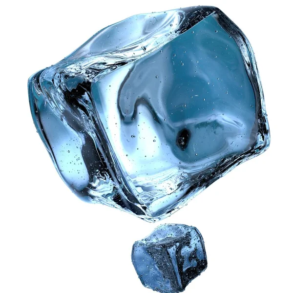 新鮮な氷の結晶冷たい寒さ水と宝石の夏青 抽象的 エレガントでモダンな3Dレンダリング画像高解像度3Dレンダリング画像 — ストック写真