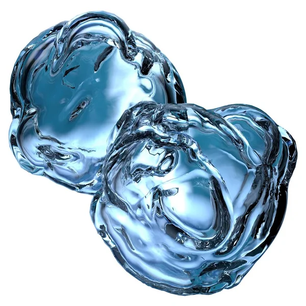 夏の新鮮な氷の結晶冷却水青 抽象的 エレガントでモダンな3Dレンダリング画像高解像度3Dレンダリング画像 — ストック写真