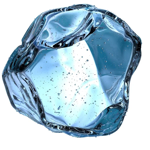 冷たい水のおかげで新鮮な氷の結晶夏青 抽象的 エレガントでモダンな3Dレンダリング画像高解像度3Dレンダリング画像 — ストック写真