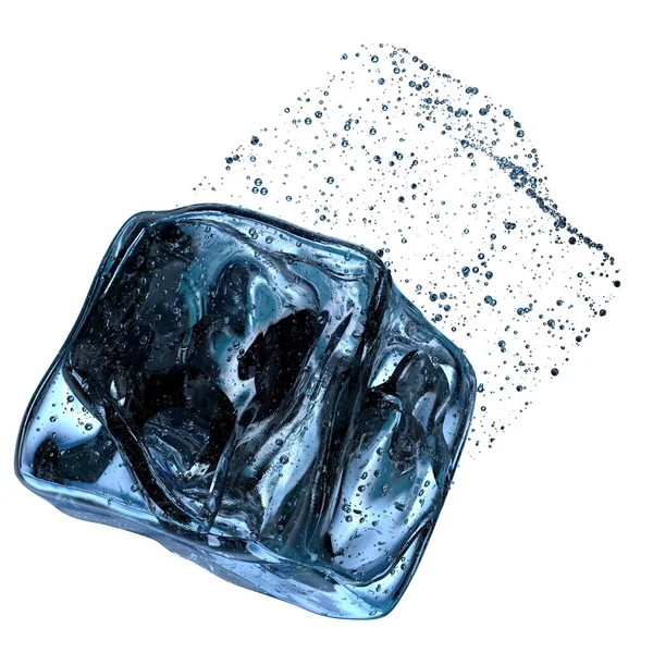 Friss Jégkristályok Hideg Drágakő Víz Nyáron Hűvös Kék Absztrakt Elegáns — Stock Fotó