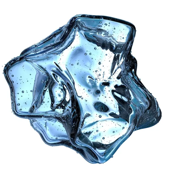 Taze Buz Kristalleri Mücevher Benzeri Soğutma Suyu Mavi Soyut Zarif — Stok fotoğraf
