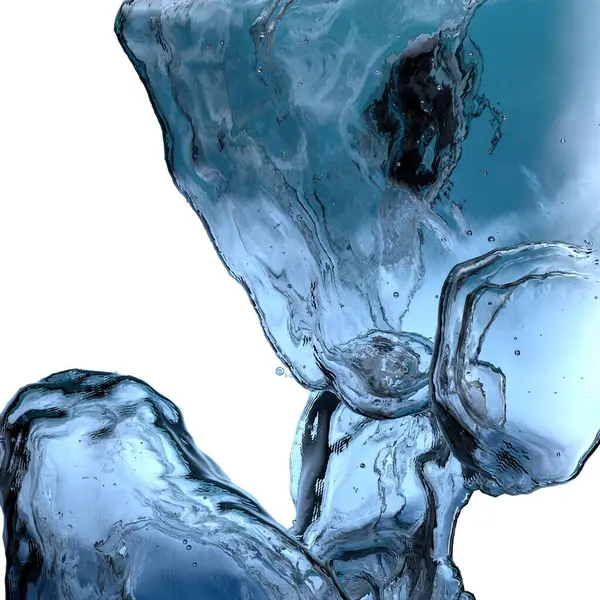 Φρέσκοι Κρύσταλλοι Πάγου Δροσερή Καλοκαιρινή Διασκέδαση Νερό Μπλε Αφηρημένη Κομψό — Φωτογραφία Αρχείου