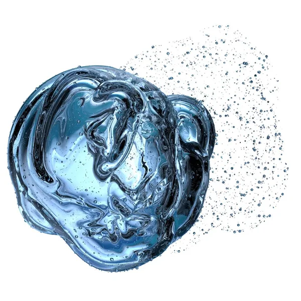 新鮮な氷の結晶 夏を冷却冷たい水 抽象的 エレガントでモダンな3Dレンダリング画像高解像度3Dレンダリング画像 — ストック写真
