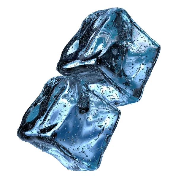 Taze Buz Kristalleri Soğuk Yaz Taşları Suda Erir Serin Mavi — Stok fotoğraf