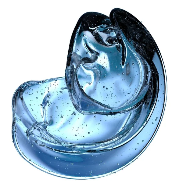新鮮な氷の結晶冷たい夏の水冷たい宝石ブルー 抽象的 エレガントでモダンな3Dレンダリング画像高解像度の3Dレンダリング画像 — ストック写真
