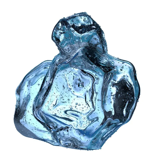 新鮮な氷の結晶凍った水の宝石青 抽象的 エレガントでモダンな3Dレンダリング画像高解像度の3Dレンダリング画像 — ストック写真
