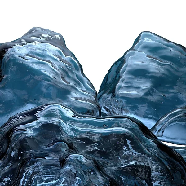 Cristais Gelo Fresco Refrigeração Água Resfriamento Verão Imagem Renderização Azul — Fotografia de Stock