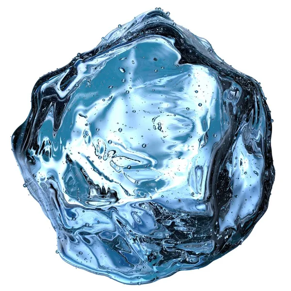 新鮮な氷の結晶冷却水夏青 抽象的 エレガントでモダンな3Dレンダリング画像高解像度3Dレンダリング画像 — ストック写真