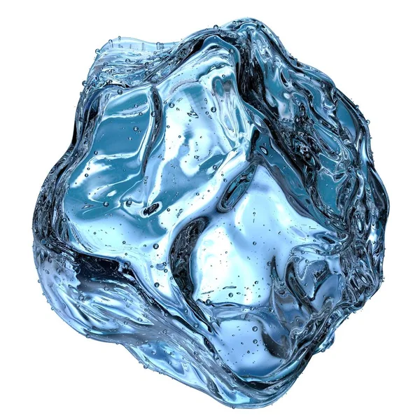新鮮な氷の結晶宝石のような冷たい水青 抽象的 エレガントでモダンな3Dレンダリング画像高解像度3Dレンダリング画像 — ストック写真