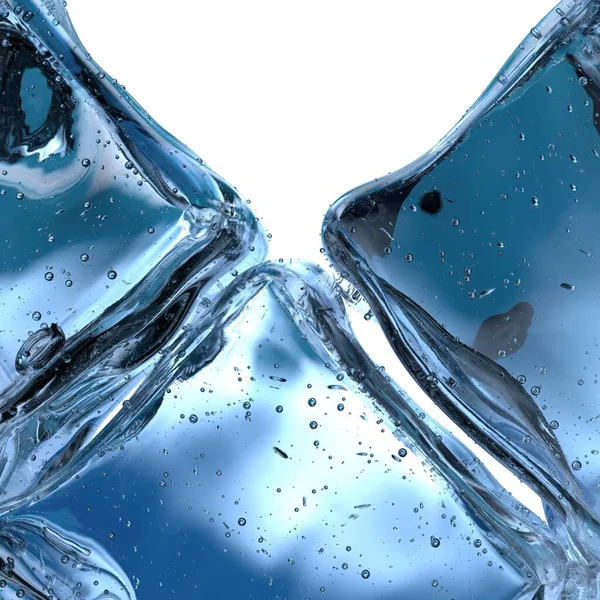 新鮮な氷の結晶夏の冷たい水ジュエルのような冷たさ青 抽象的 エレガントでモダンな3Dレンダリング画像高解像度の3Dレンダリング画像 — ストック写真